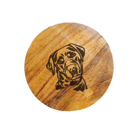 Labrador Dog Acacia Wood Coaster