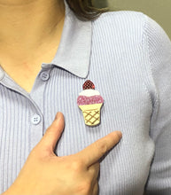 Load image into Gallery viewer, Strawberry ice cream Brooch