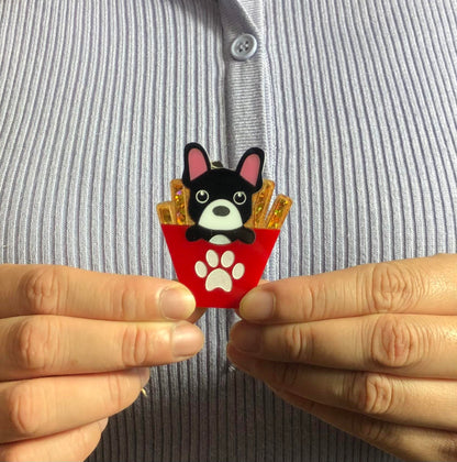 Frenchie Fries Brooch