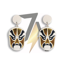 Load image into Gallery viewer, Chinese Opera Mask Acrylic Dangle Sterling Silver Earrings