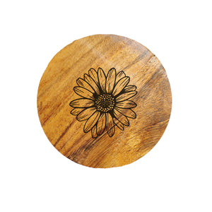 Sunflower Acacia Wood Coaster