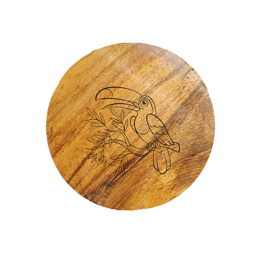 Toucan Acacia Wood Coaster