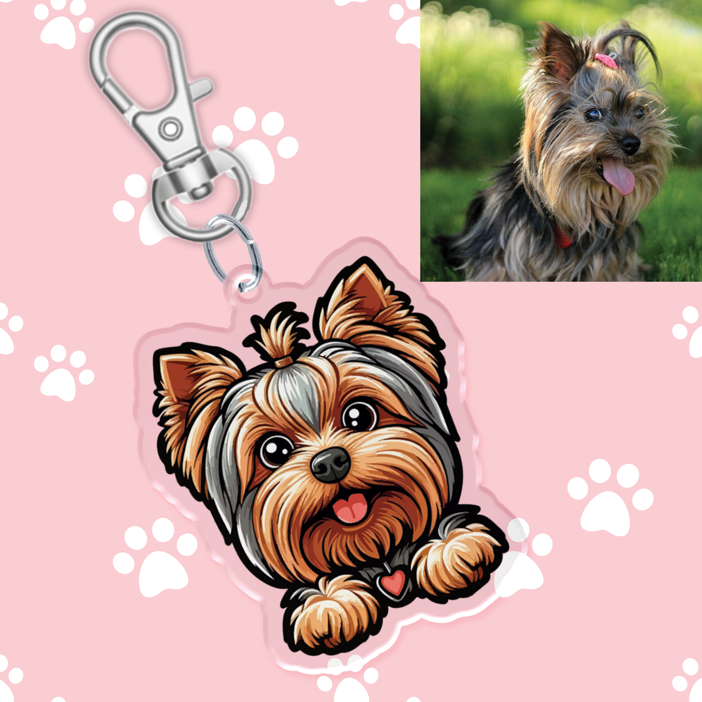 Yorkshire Terrier (Yorkie) Acrylic Keychain