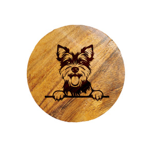 Yorkshire Terrier Dog Acacia Wood Coaster