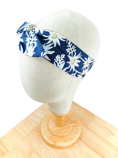 Flower Blue Wired Headband