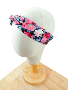 Black Rose Flower Wired Headband