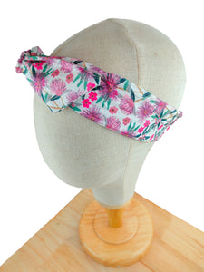 Floral White 2 Wired Headband