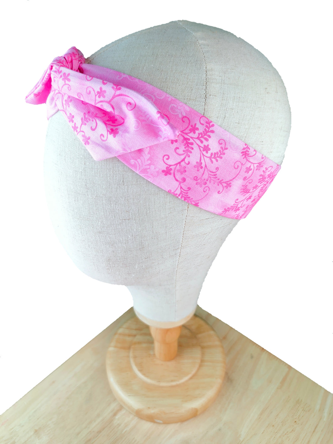 Pink Floral Wired Headband