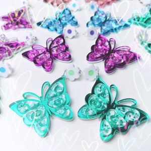Butterfly Dangle Sterling Silver Earrings