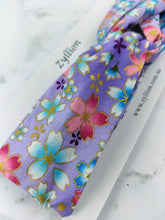 Load image into Gallery viewer, Purple floral Wired Headband