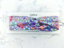 Load image into Gallery viewer, Purple floral Wired Headband