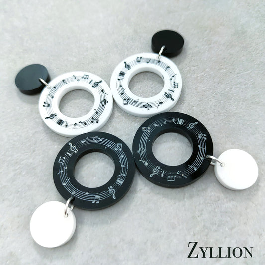 Music Loop Mini Drops Dangle Sterling Silver Earrings