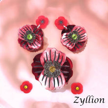 Load image into Gallery viewer, Poppy flower Brooch
