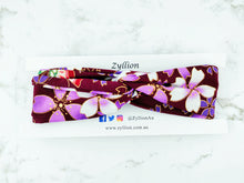 Load image into Gallery viewer, Floral Purple Wired Headband