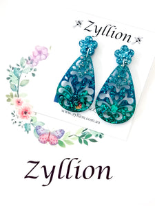 Water Droplet Colour Gradient Sterling Silver Earrings - Zyllion