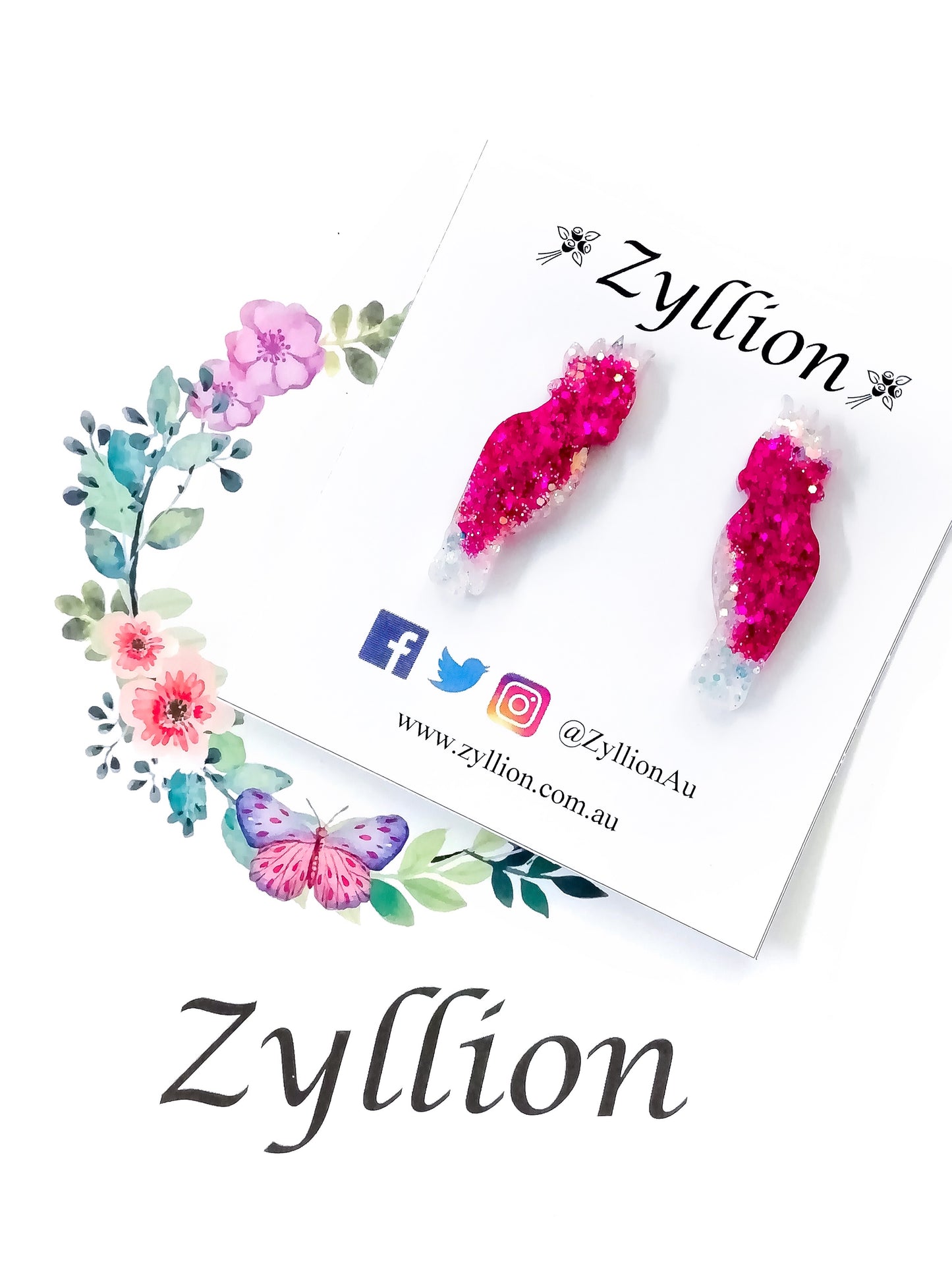 Sparkling Cockatoo Studs Sterling Silver Earrings - Zyllion