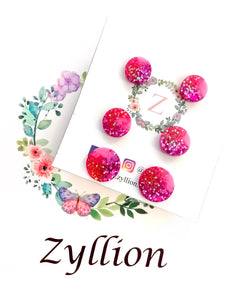 Colour Gradient Round Studs Sterling Silver Earrings - Zyllion