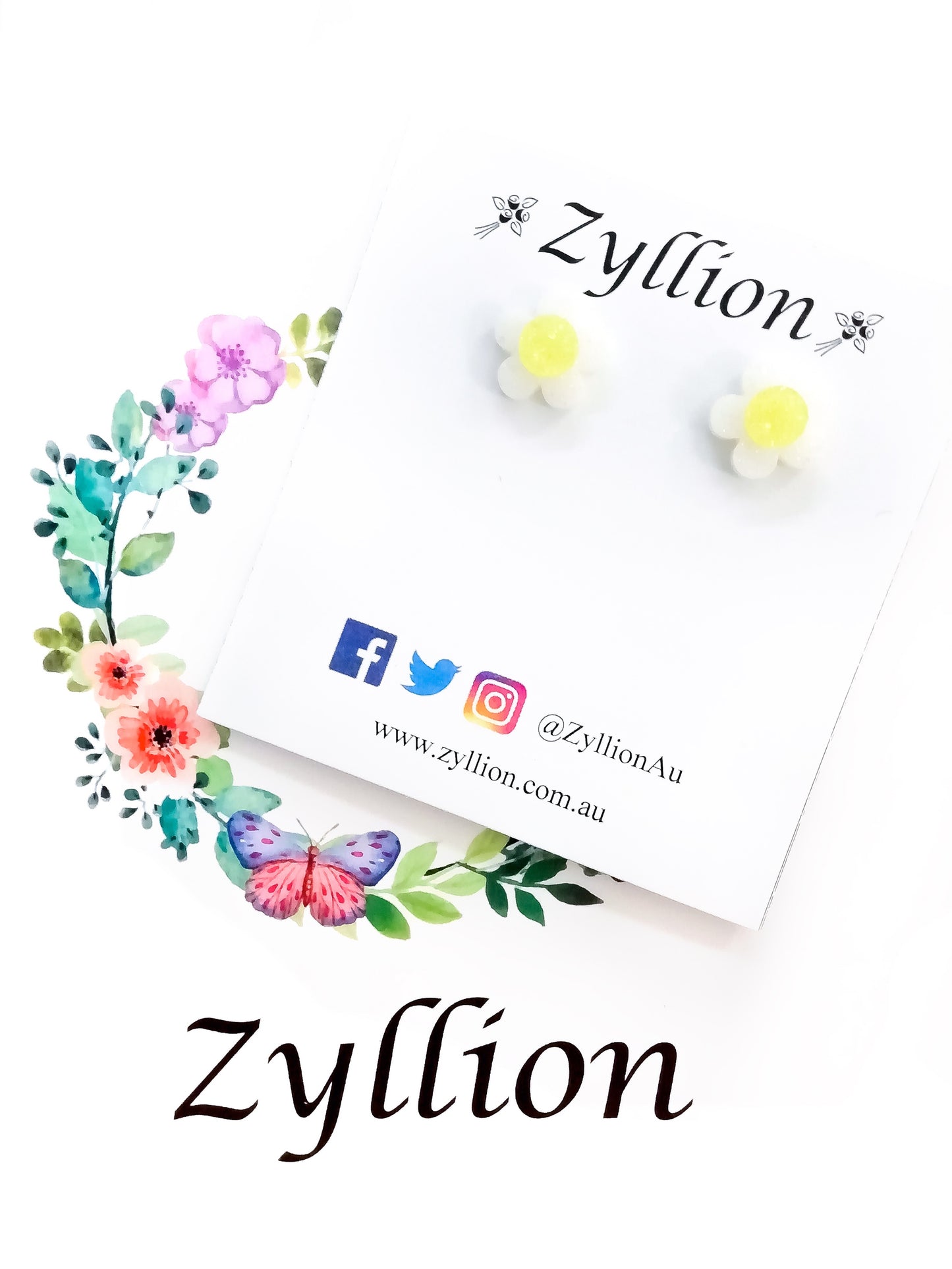 Daisy Studs Sterling Silver Earrings - Zyllion