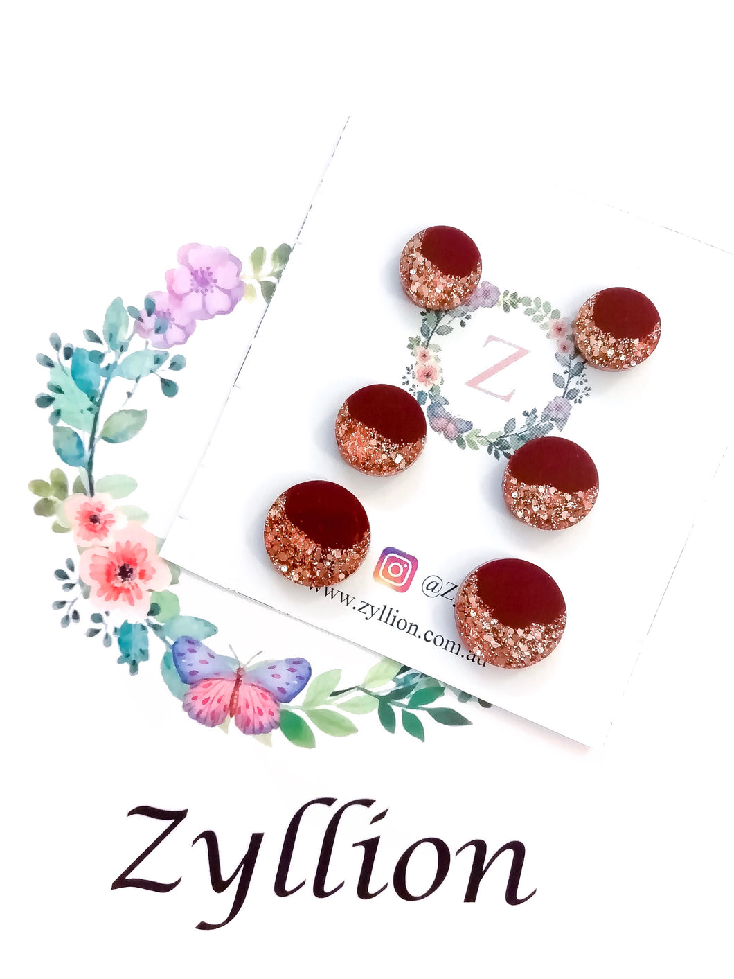 Gold & Silver Theme Round Studs Sterling Silver Earrings - Zyllion