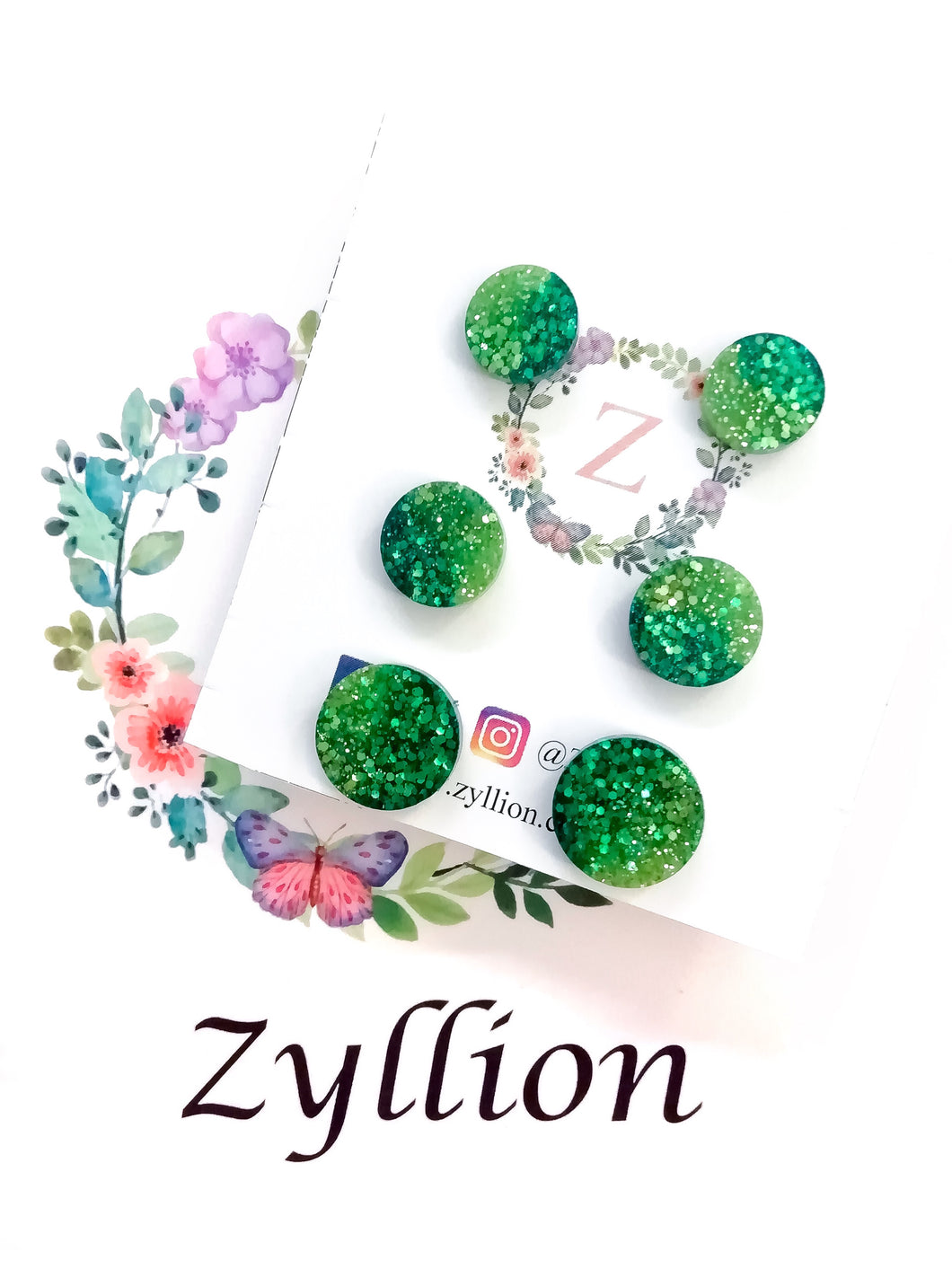 Colour Gradient Round Studs Sterling Silver Earrings - Zyllion