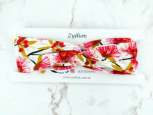 Load image into Gallery viewer, Red Floral Wired Headband
